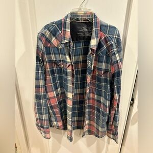 True Grit Multicolor Plaid Button Down Shirt
